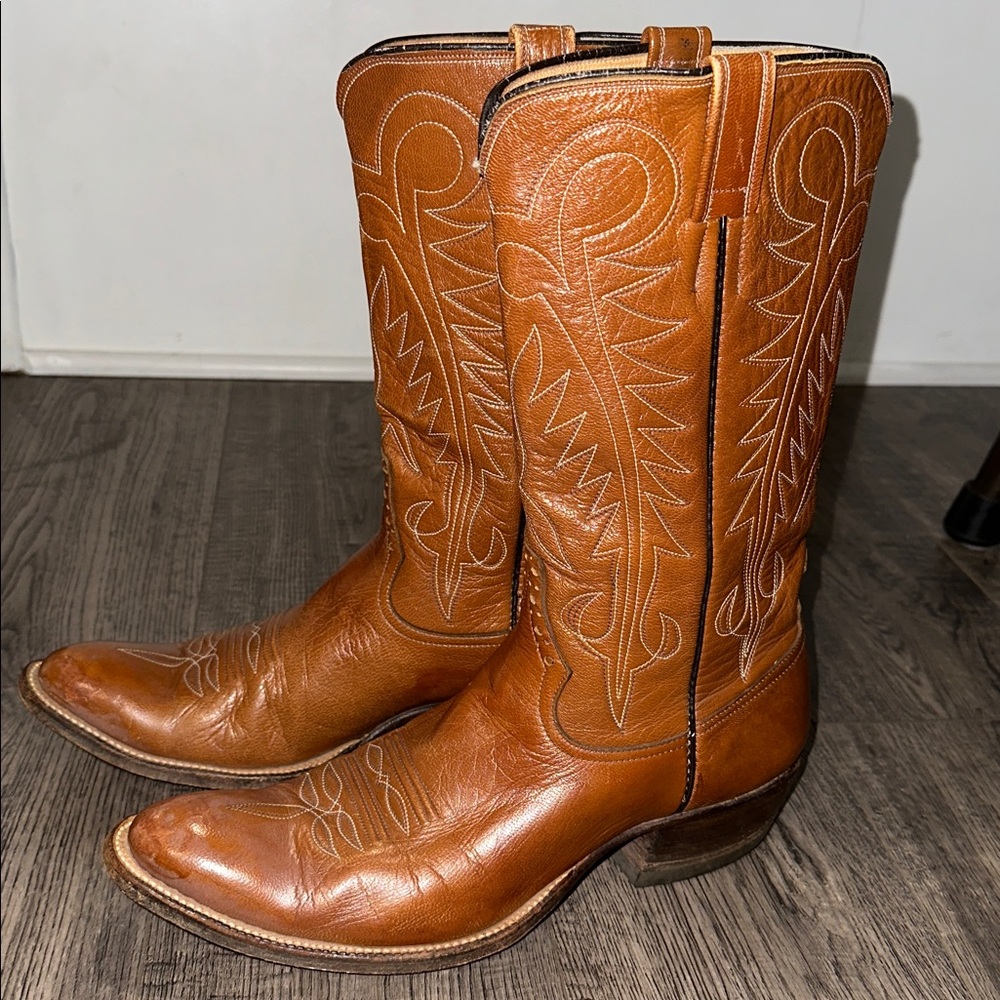 Brown Leather Cowboy Boots Sz 9.5